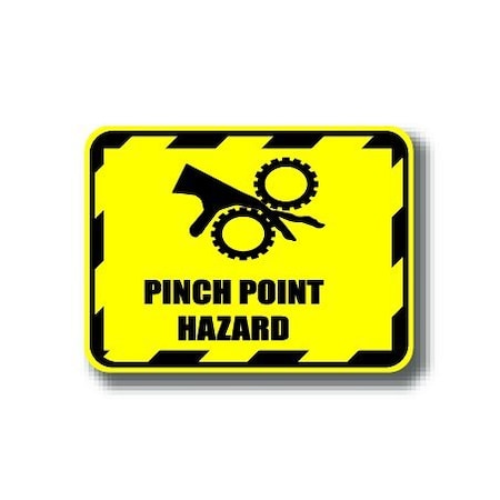 Ergomat 12in x 9in RECTANGLE SIGNS - Pinch Point Hazard DSV-SIGN 108 #2175 -UEN